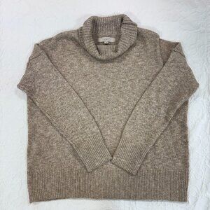 Loft Beige Light Brown Mock Turtleneck L/S Sweater Size Large